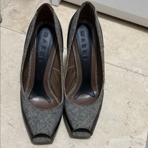 Marni worn once Women's Peep Toe Heels - Brown and Gray 38/7.5/8 comfy